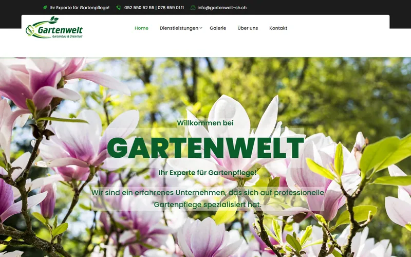Startseite der Website von Gartenwelt